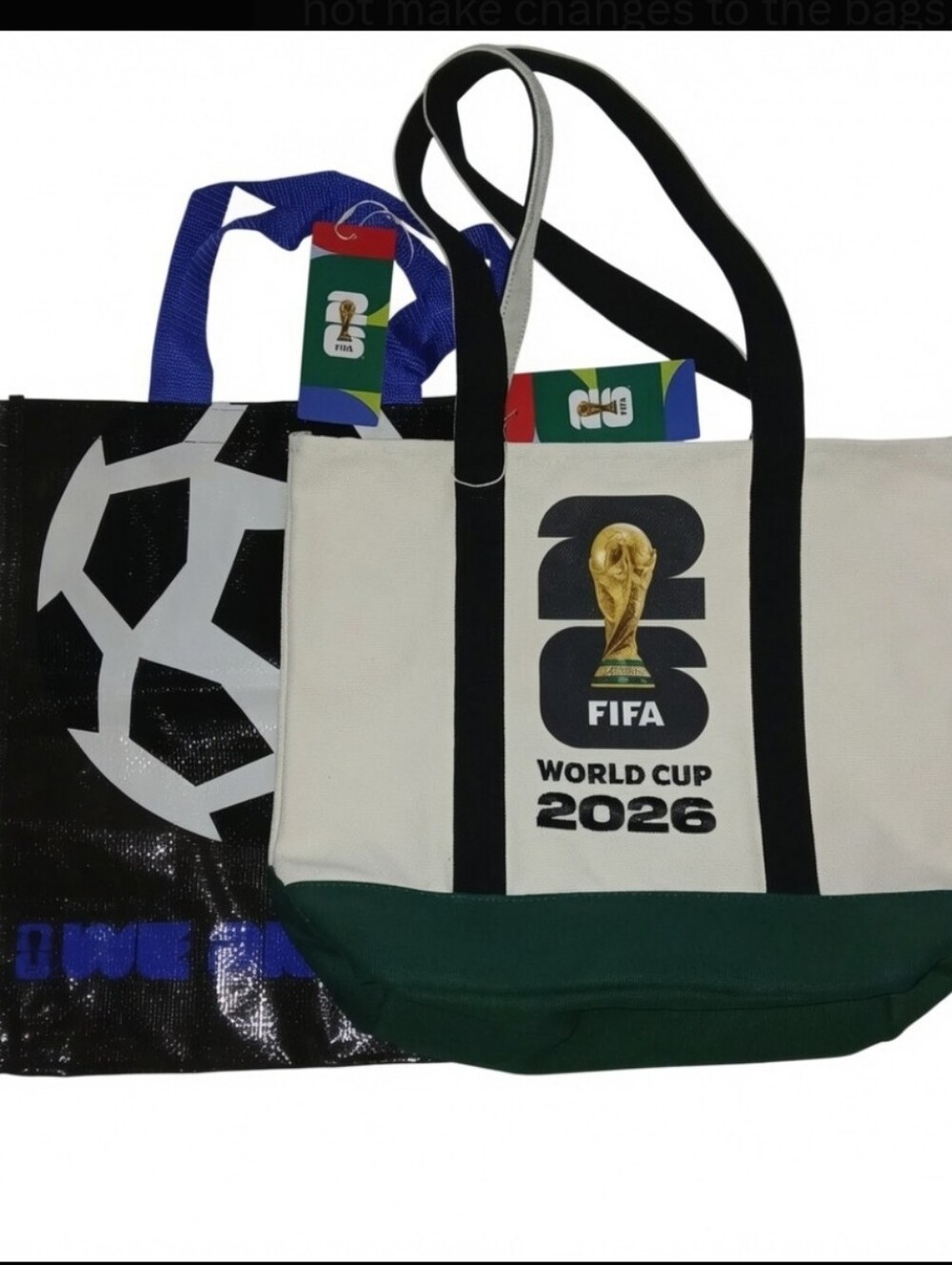 2 FIFA World Cup 2026 Bags, Licensed, Canvas & PVC Shopper Tote, Unisex